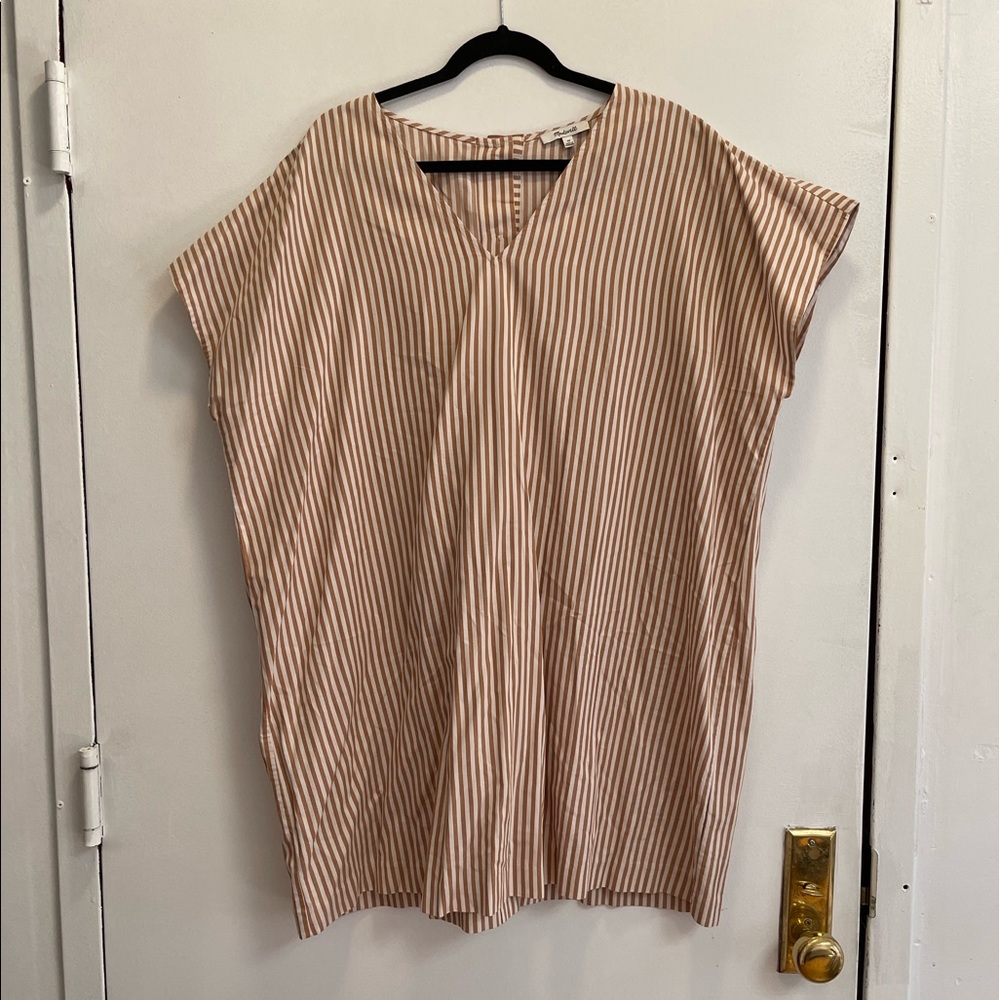 Madewell Button-Back Easy Dress in Stripe